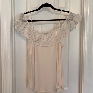 Ruffle Cold Shoulder Tank